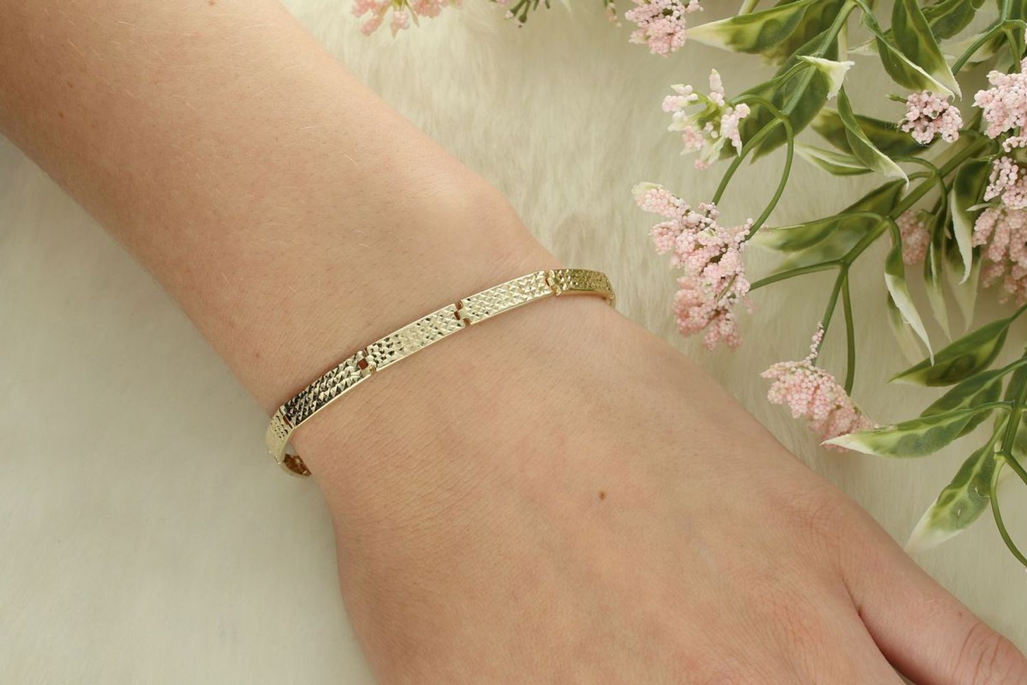 Złota bransoletka segmentowa diamentowana – 20 cm, 3,33 g  Żółte złoto 9K  BR 5148A...jpg